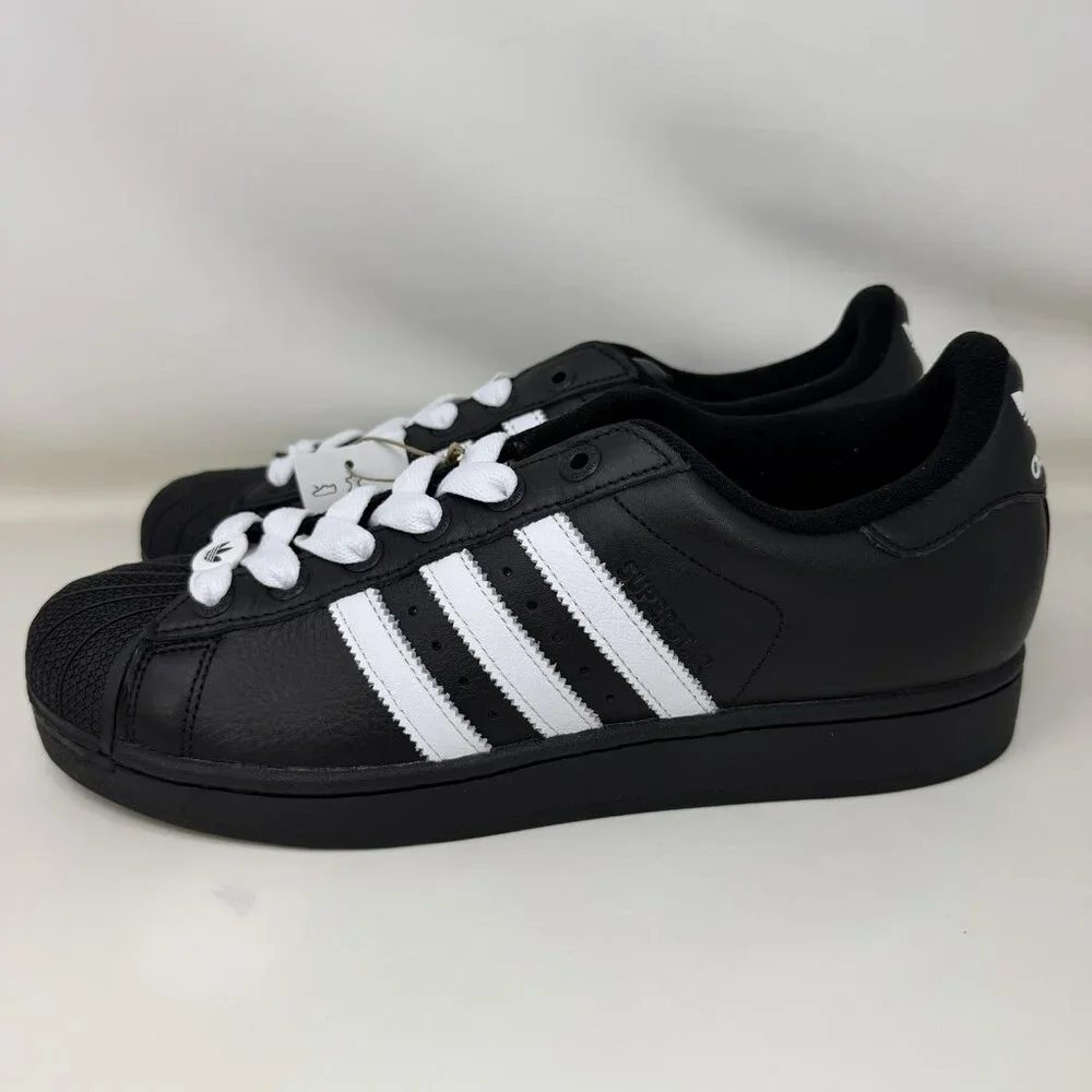Adidas Originals Superstar 2 Shell Toe Shoes Black White Men’s Size 11.5 - Picture 2 of 8